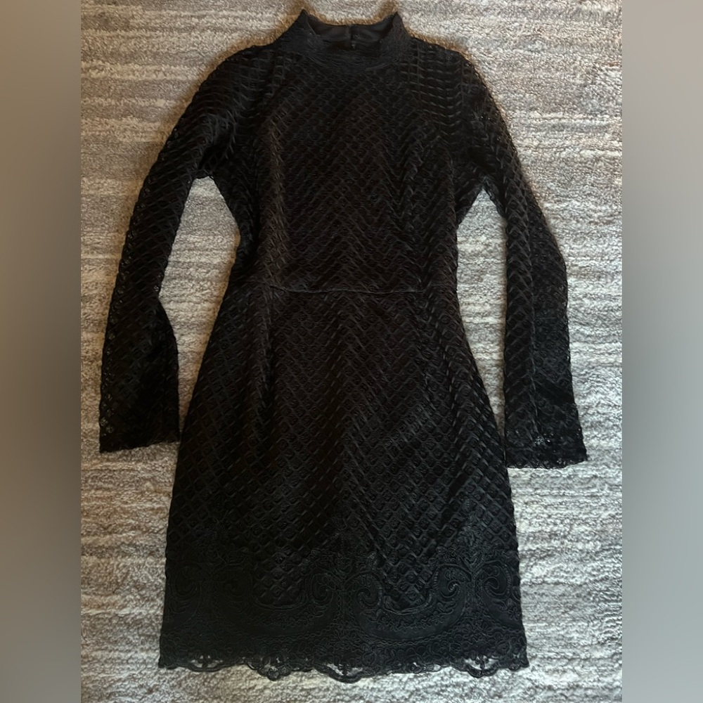 Nikibiki Black Crochet Mini Dresss